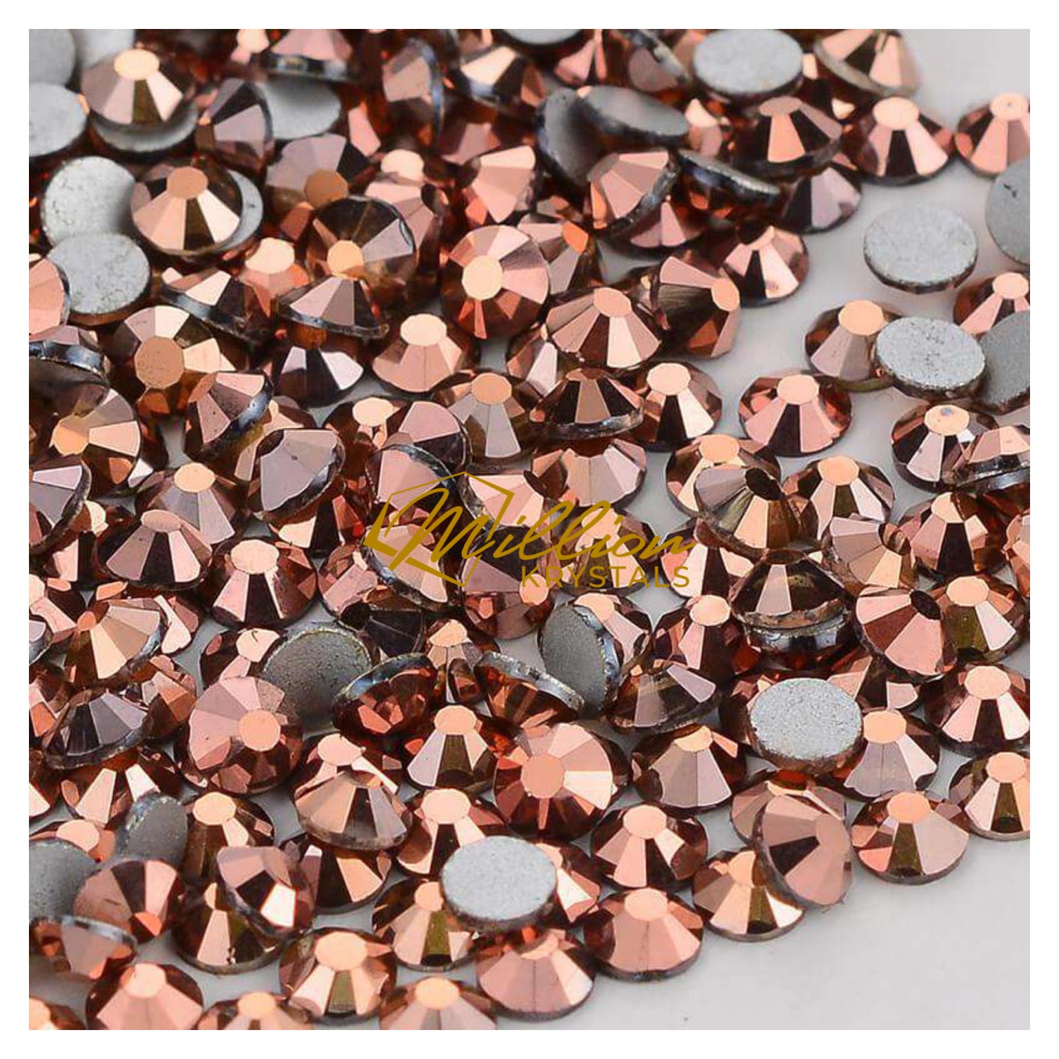 Rose Gold Flatback Glass Non Hotfix Rhinestones 1440 pcs - 10 Gross Choose From SS03 thru SS20 (1.4mm - 5.0mm)