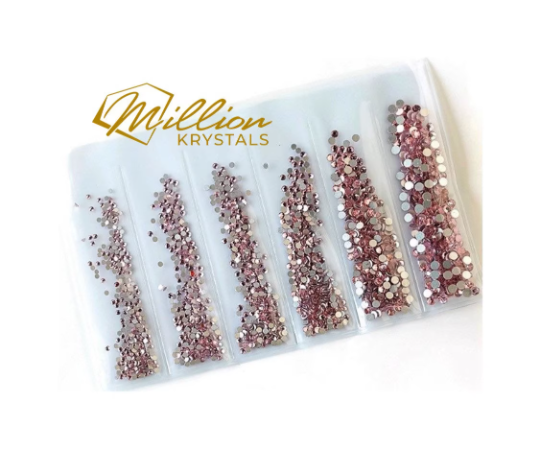 Light Pink Glass Flatback Non Hotfix Rhinestones Multi-Sizes SS04 - SS12 (1.6mm-3.0mm) 1584 Rhinestones