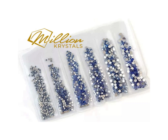 Light Sapphire Glass Flatback Non Hotfix Rhinestones Multi-Sizes SS04 - SS12 (1.6mm-3.0mm) 1584 Rhinestones