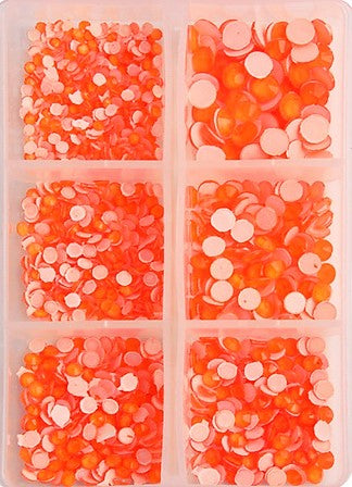 Orange Neon Flatback Glass Non Hotfix Rhinestones Multi-Sized SS06-SS30 (2.0mm-6.5mm) 1000 Rhinestones